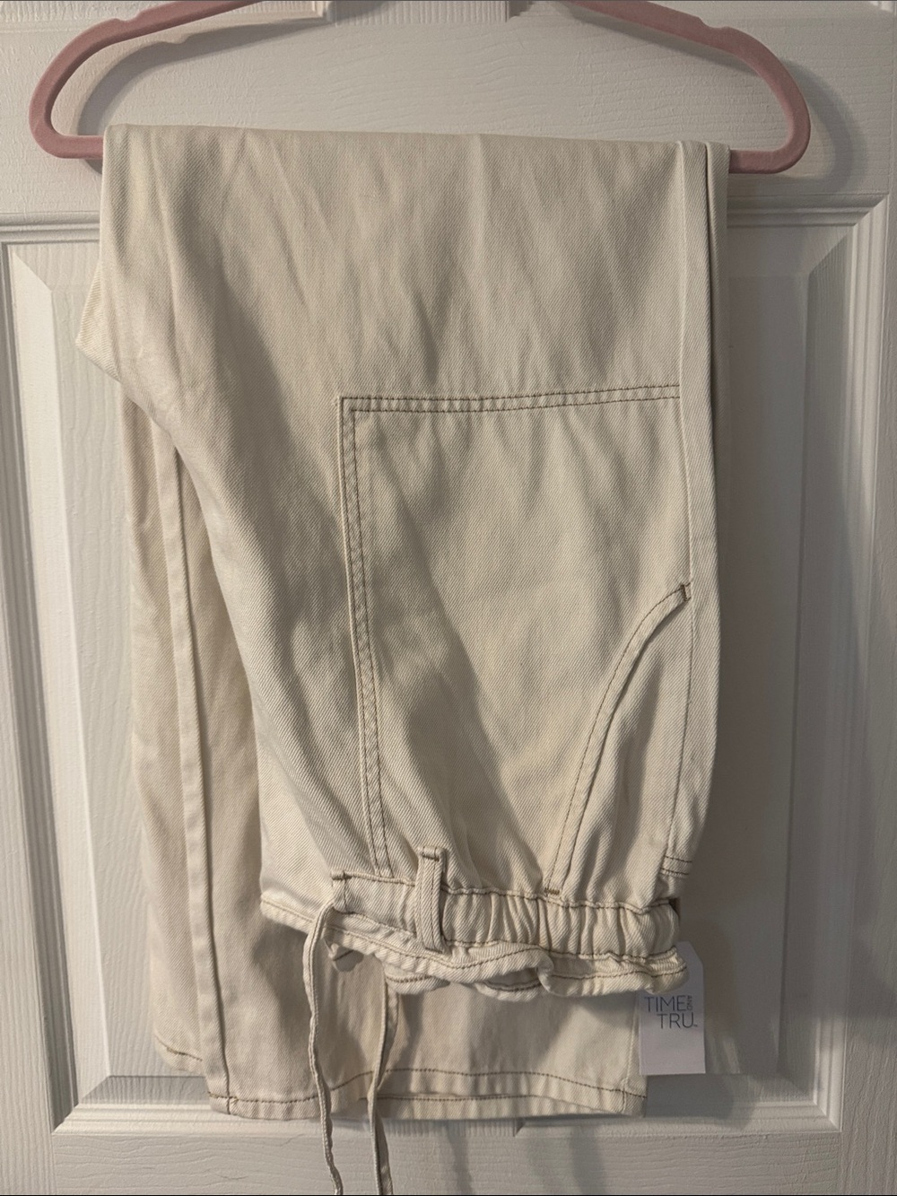 Time and Tru High Ride Wide Leg Cream